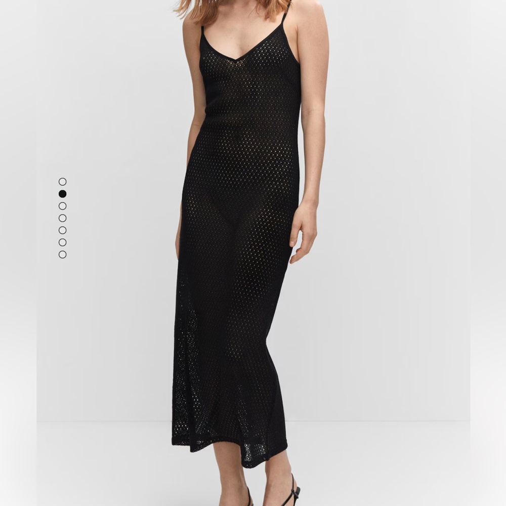 Mango long openwork knitted dress - 6